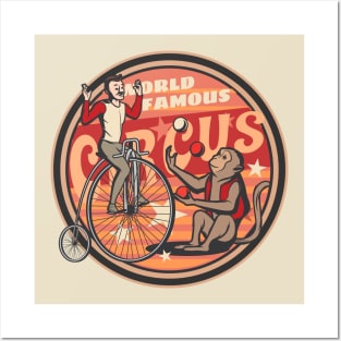 World Famous Circus monkey malabarists ciclist Posters and Art